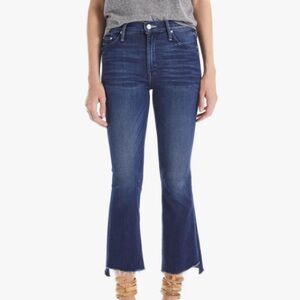 MOTHER The Insider Crop Step Fray Hem Blue Jeans High Waisted Tongue And Chic
